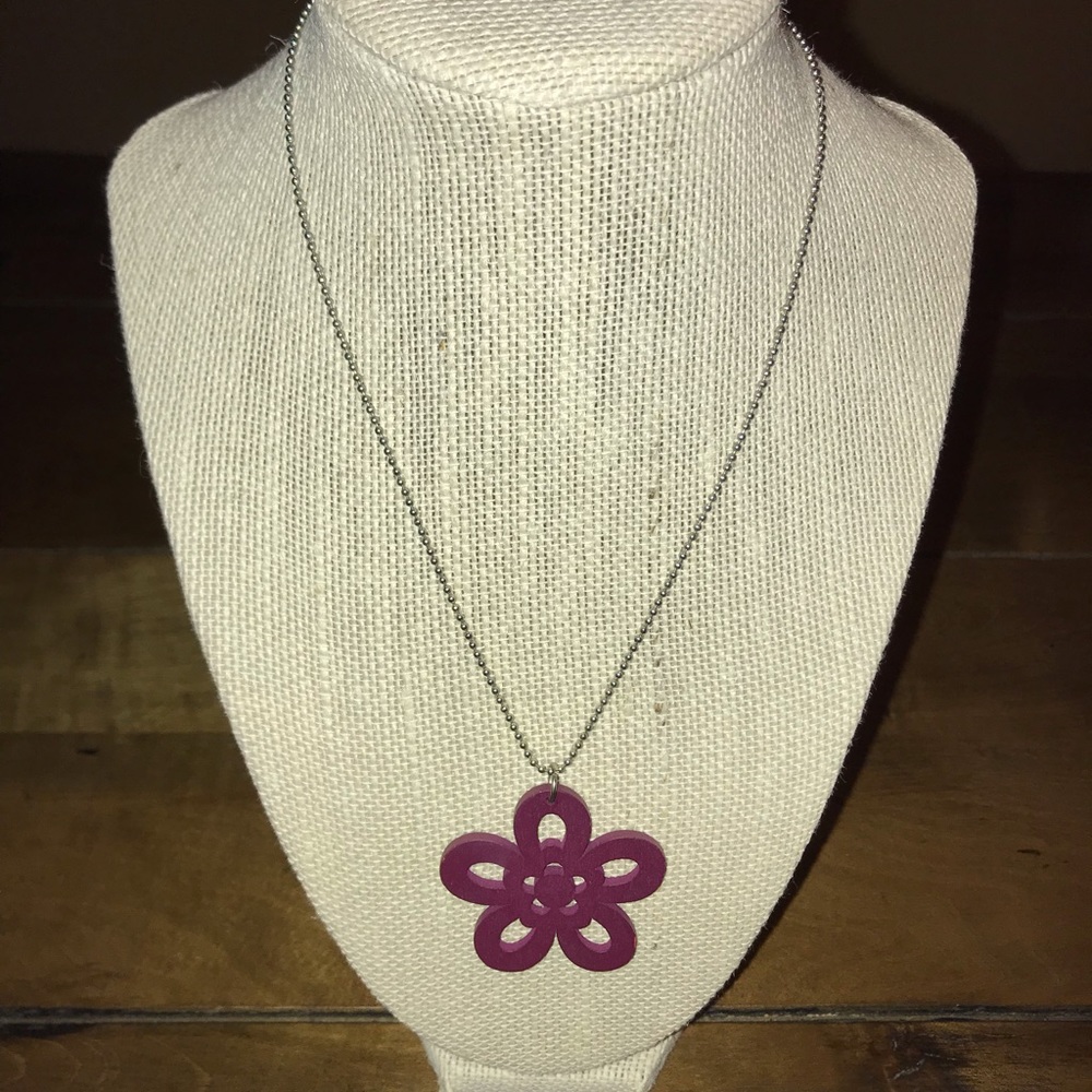 Wood Flower Necklace